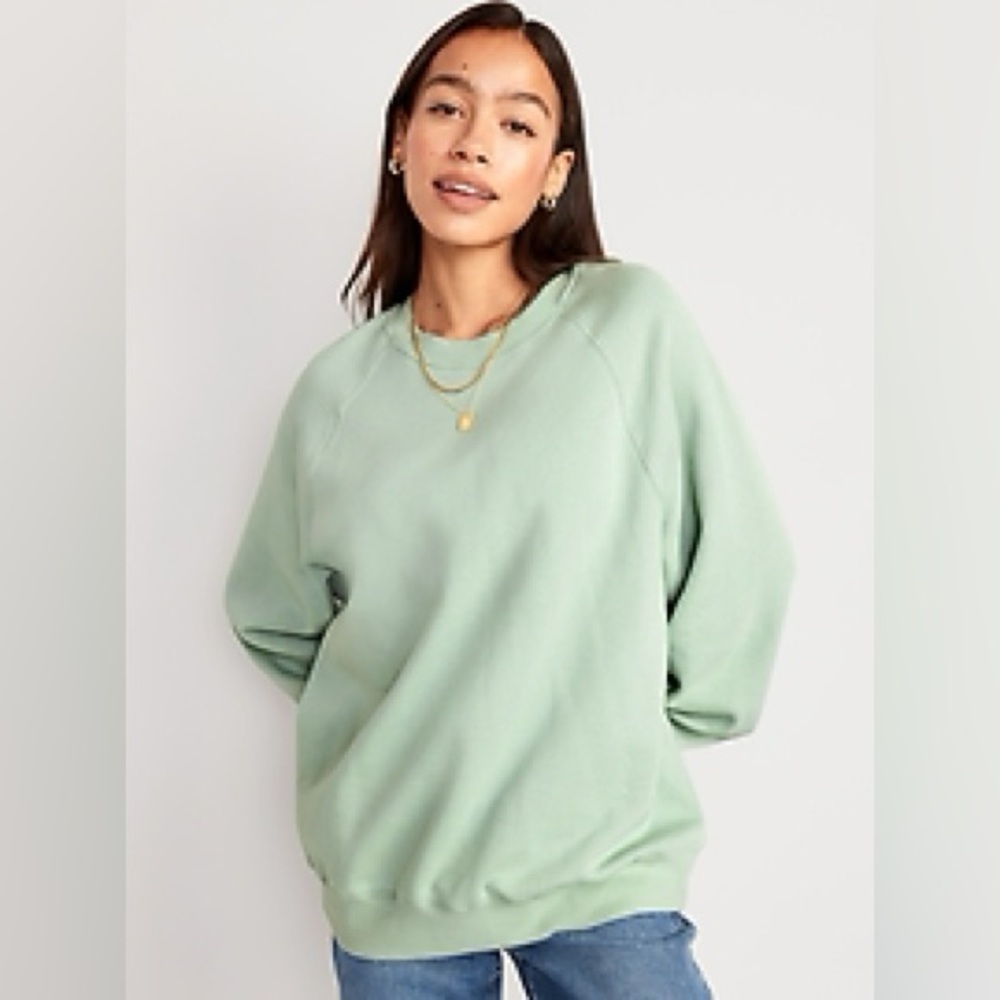 mint green oversized sweatshirt